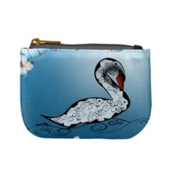 Wonderful Swan Made Of Floral Elements Mini Coin Purses by FantasyWorld7