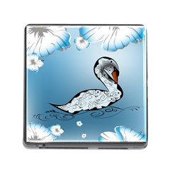 Wonderful Swan Made Of Floral Elements Memory Card Reader (square) by FantasyWorld7