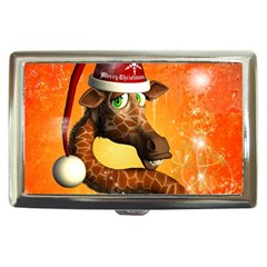 Funny Cute Christmas Giraffe With Christmas Hat Cigarette Money Cases