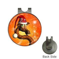 Funny Cute Christmas Giraffe With Christmas Hat Hat Clips with Golf Markers