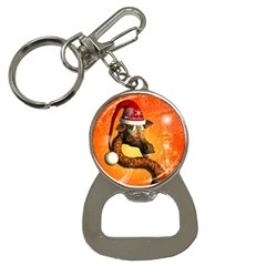 Funny Cute Christmas Giraffe With Christmas Hat Bottle Opener Key Chains by FantasyWorld7