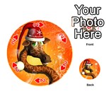 Funny Cute Christmas Giraffe With Christmas Hat Playing Cards 54 (Round)  Front - Heart2