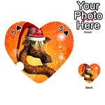 Funny Cute Christmas Giraffe With Christmas Hat Playing Cards 54 (Heart)  Front - Spade5