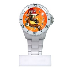 Funny Cute Christmas Giraffe With Christmas Hat Nurses Watches