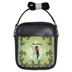 Cute Elf Playing For Christmas Girls Sling Bags by FantasyWorld7