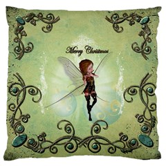 Cute Elf Playing For Christmas Large Cushion Cases (two Sides)  by FantasyWorld7