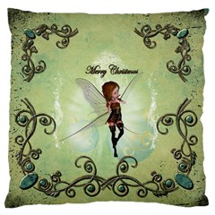 Cute Elf Playing For Christmas Standard Flano Cushion Cases (one Side)  by FantasyWorld7