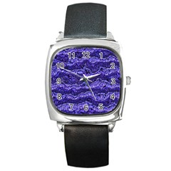 Alien Skin Blue Square Metal Watches