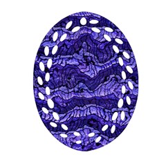 Alien Skin Blue Oval Filigree Ornament (2-side) 
