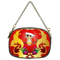 Funny, Cute Christmas Owl  With Christmas Hat Chain Purses (one Side)  by FantasyWorld7