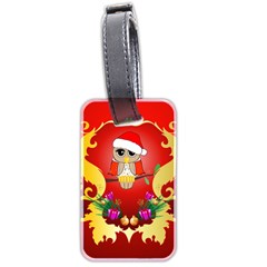 Funny, Cute Christmas Owl  With Christmas Hat Luggage Tags (two Sides) by FantasyWorld7