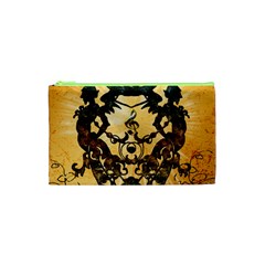 Clef With Awesome Figurative And Floral Elements Cosmetic Bag (xs) by FantasyWorld7