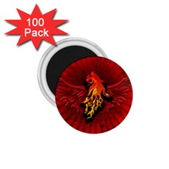 Lion With Flame And Wings In Yellow And Red 1 75  Magnets (100 Pack)  by FantasyWorld7