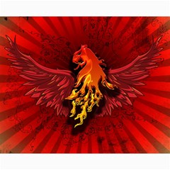 Lion With Flame And Wings In Yellow And Red Collage 8  X 10  by FantasyWorld7