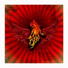 Lion With Flame And Wings In Yellow And Red Medium Glasses Cloth (2-Side)