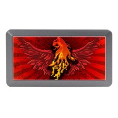 Lion With Flame And Wings In Yellow And Red Memory Card Reader (Mini)