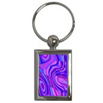 Retro Abstract Blue Pink Key Chains (Rectangle)  Front