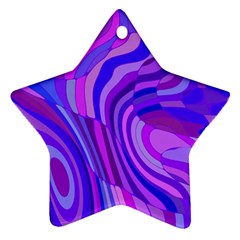 Retro Abstract Blue Pink Star Ornament (two Sides)  by ImpressiveMoments