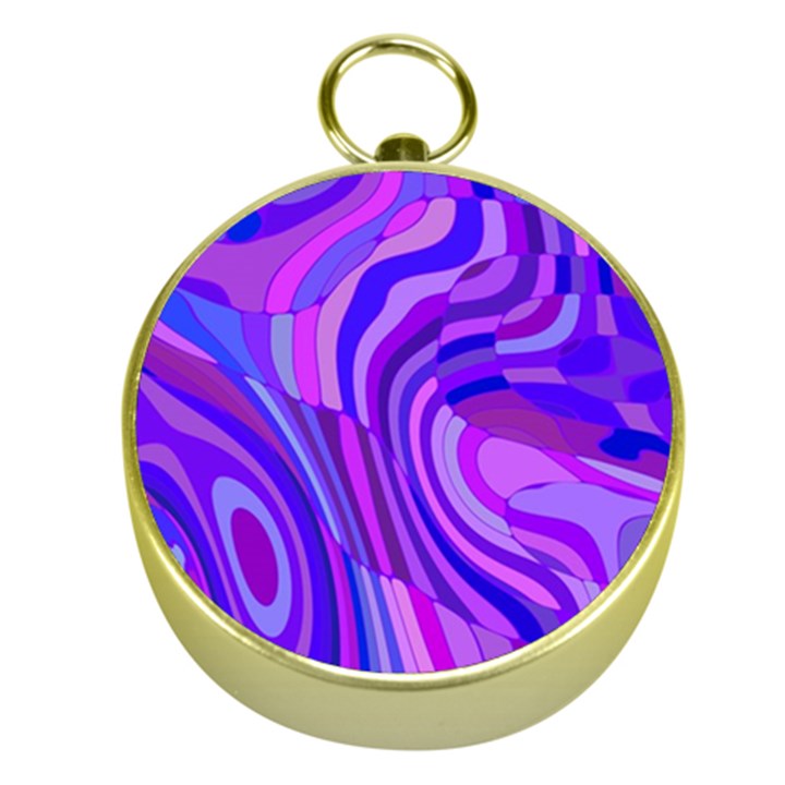 Retro Abstract Blue Pink Gold Compasses