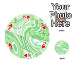 Retro Abstract Green Playing Cards 54 (Round)  Front - Heart2