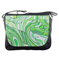 Retro Abstract Green Messenger Bags by ImpressiveMoments