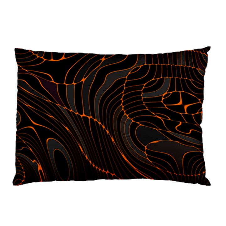 Retro Abstract Orange Black Pillow Cases