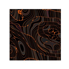 Retro Abstract Orange Black Small Satin Scarf (square)  by ImpressiveMoments