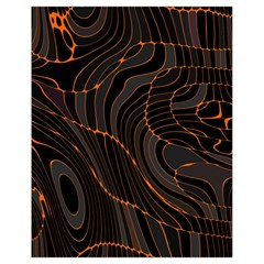 Retro Abstract Orange Black Drawstring Bag (small)