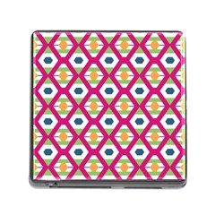 Honeycomb In Rhombus Pattern Memory Card Reader (square) by LalyLauraFLM