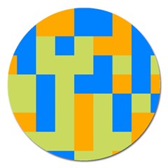 Tetris Shapes Magnet 5  (round) by LalyLauraFLM