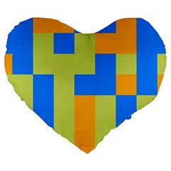 Tetris Shapes Large 19  Premium Heart Shape Cushion by LalyLauraFLM