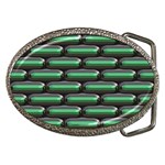 Green 3D rectangles pattern Belt Buckle Front