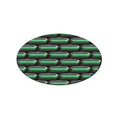 Green 3d Rectangles Pattern Sticker Oval (100 Pack) by LalyLauraFLM