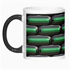 Green 3d Rectangles Pattern Morph Mug by LalyLauraFLM