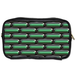 Green 3d Rectangles Pattern Toiletries Bag (two Sides) by LalyLauraFLM