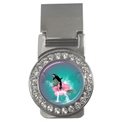 Orca Jumping Out Of A Flower With Waterfalls Money Clips (cz)  by FantasyWorld7