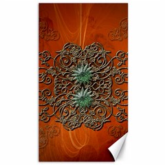 Wonderful Floral Elements On Soft Red Background Canvas 40  X 72   by FantasyWorld7