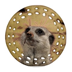 Meerkat 2 Round Filigree Ornament (2side) by ImpressiveMoments