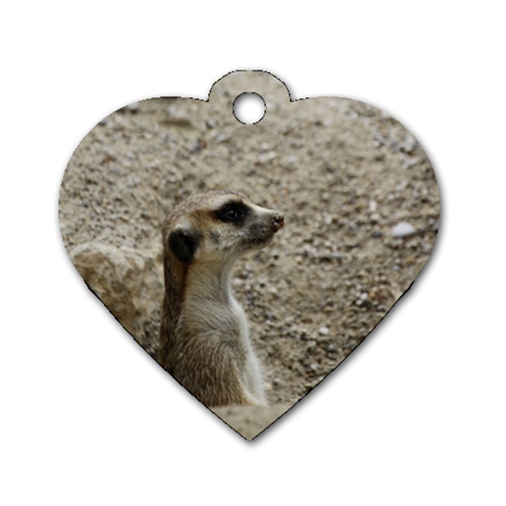 Adorable Meerkat Dog Tag Heart (Two Sides)