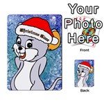 Funny Cute Christmas Mouse With Christmas Tree And Snowflakses Multi-purpose Cards (Rectangle)  Back 10
