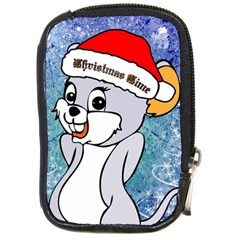 Funny Cute Christmas Mouse With Christmas Tree And Snowflakses Compact Camera Cases by FantasyWorld7
