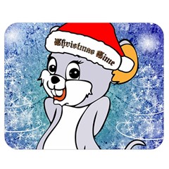 Funny Cute Christmas Mouse With Christmas Tree And Snowflakses Double Sided Flano Blanket (medium)  by FantasyWorld7