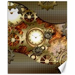 Steampunk, Wonderful Steampunk Design With Clocks And Gears In Golden Desing Canvas 16  x 20   15.75 x19.29  Canvas - 1