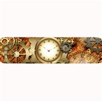 Steampunk, Wonderful Steampunk Design With Clocks And Gears In Golden Desing Large Bar Mats 32 x8.5  Bar Mat