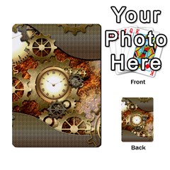 Steampunk, Wonderful Steampunk Design With Clocks And Gears In Golden Desing Multi-purpose Cards (rectangle) 