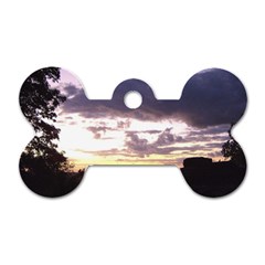  Sunset Over The Valley Dog Tag Bone (one Side)