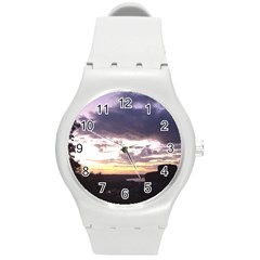  Sunset Over The Valley Round Plastic Sport Watch (m)