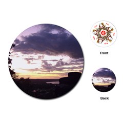  Sunset Over The Valley Playing Cards (round)  by canvasngiftshop