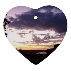  Sunset Over The Valley Heart Ornament (2 Sides) by canvasngiftshop