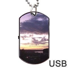  Sunset Over The Valley Dog Tag Usb Flash (two Sides)  by canvasngiftshop